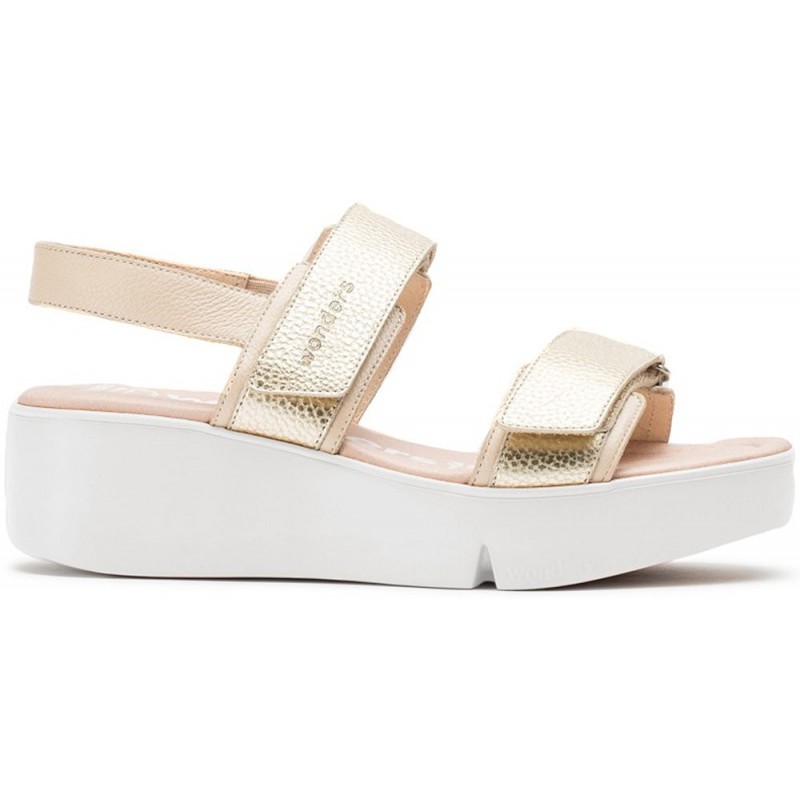 Sandalias Wonders B-7942 Amapola PLATINO