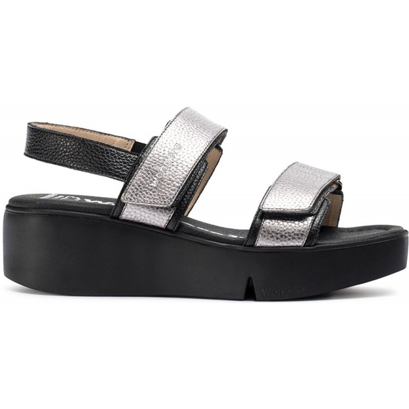 Sandalias Wonders B-7942 Amapola NEGRO