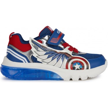 DEPORTIVA CON LUZ GEOX CIBERDRON CAPT AMERICA J45LBB BLUE_RED