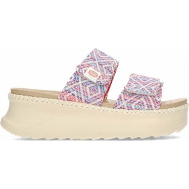 Sandalias para mujer HEYDUDE Delray Slide Surf Baja 43210 BLUE_PINK_MULTI