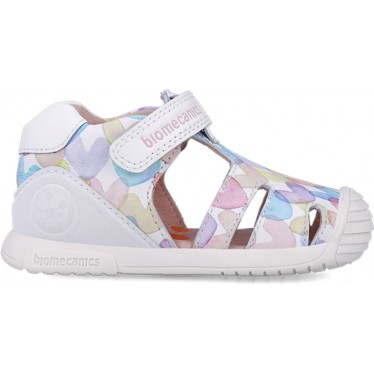 Sandalias para niña Biomecanics 252110 Estampado Corazones BLANCO_B050